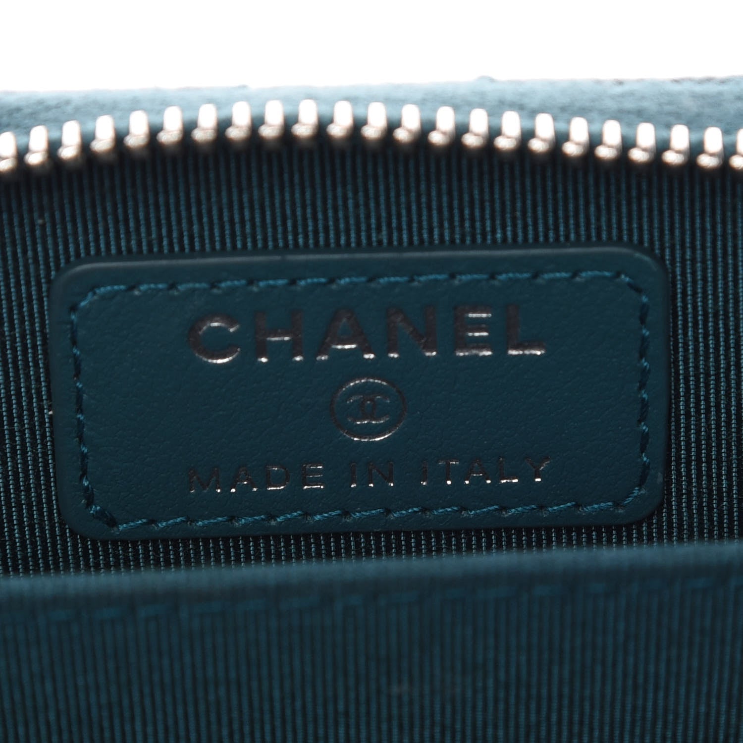 Chanel Caviar Quilted Zip Coin Purse Dark Turquoise 6 of 10