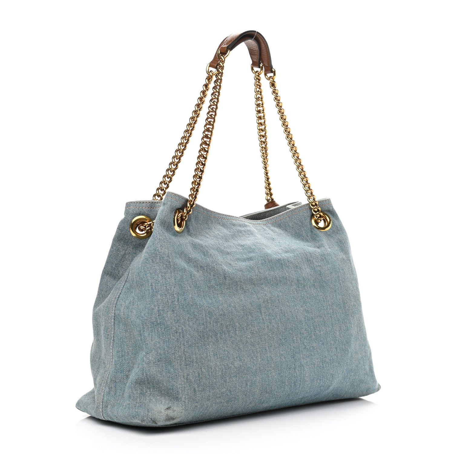Gucci Denim Medium Soho Chain Shoulder Bag Blue 3 of 14