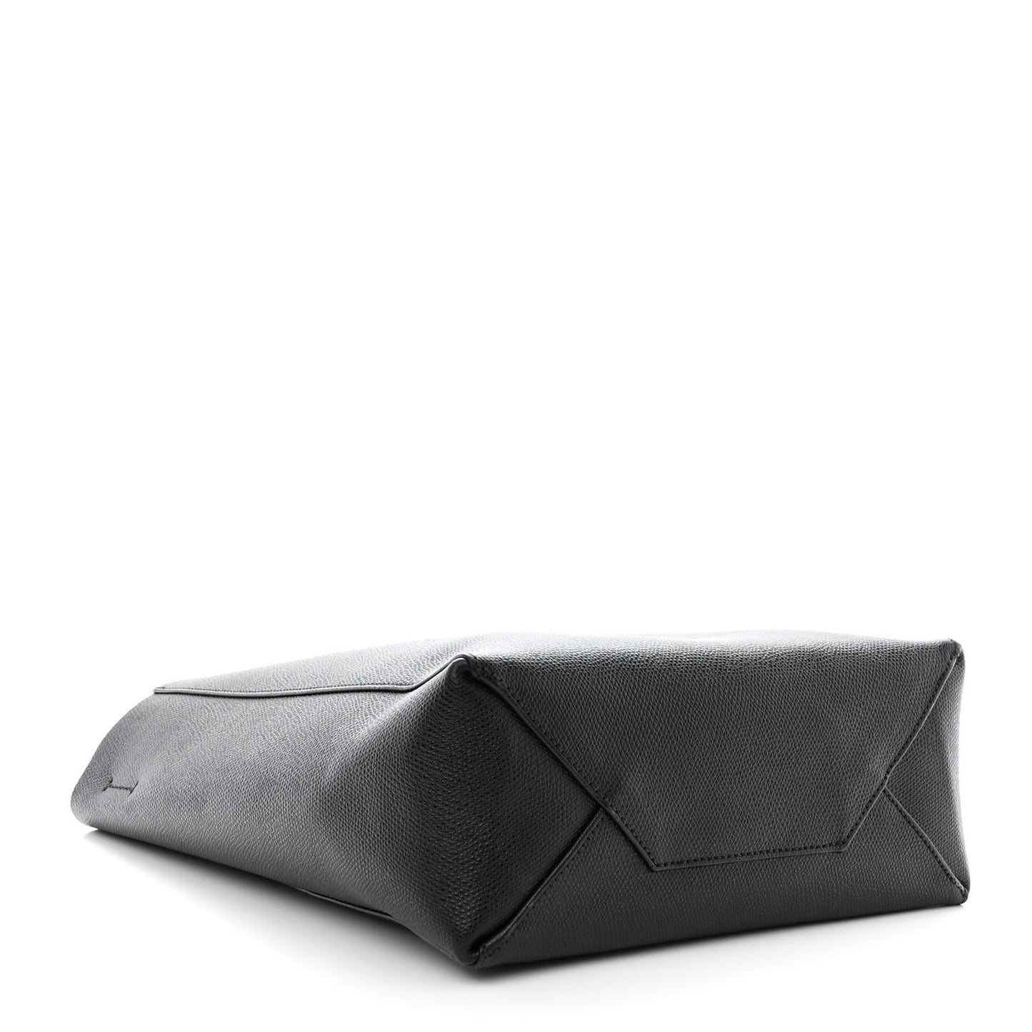 Grained Calfskin Small Vertical Cabas Black
