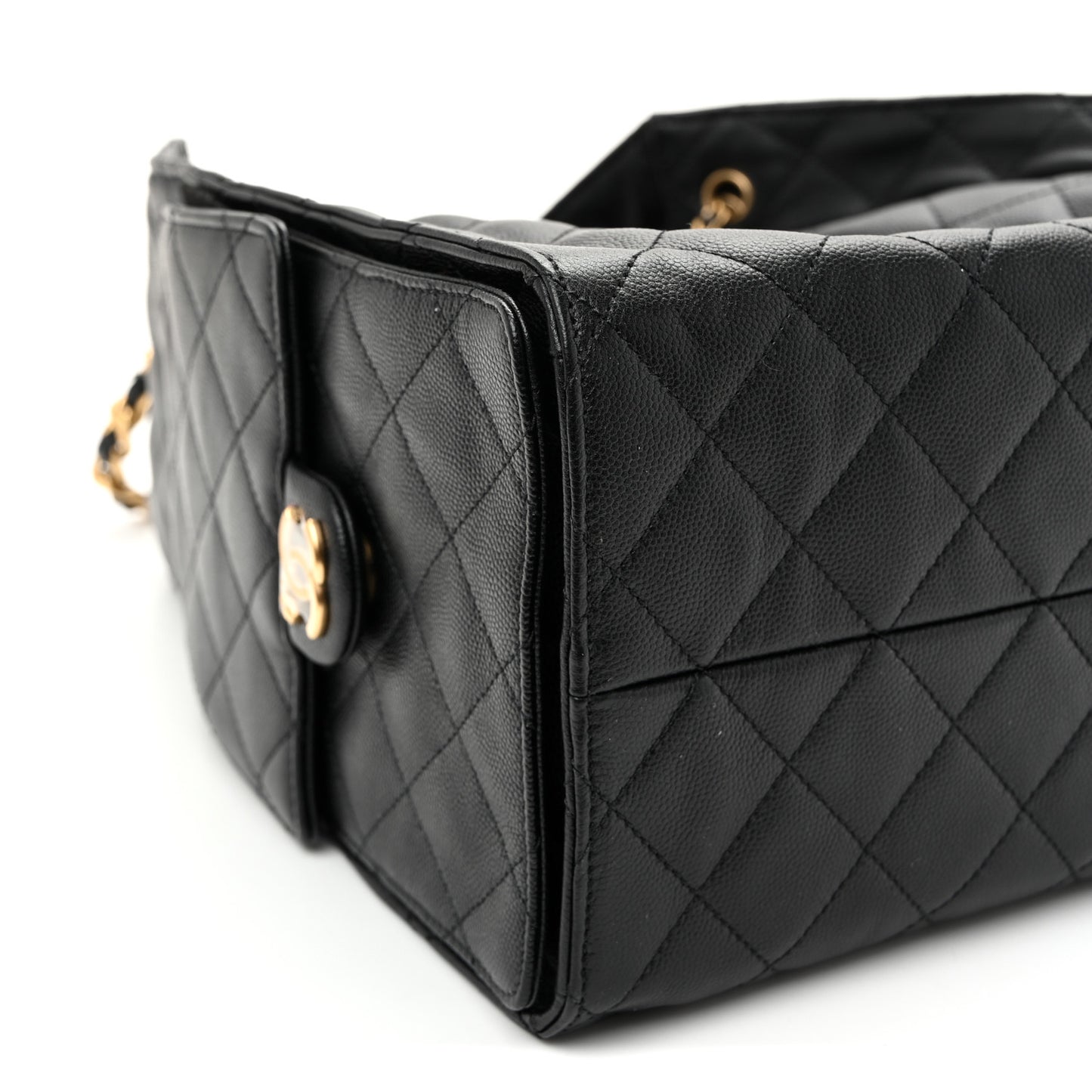 Caviar Quilted Medium Chanel 25 Handbag Black