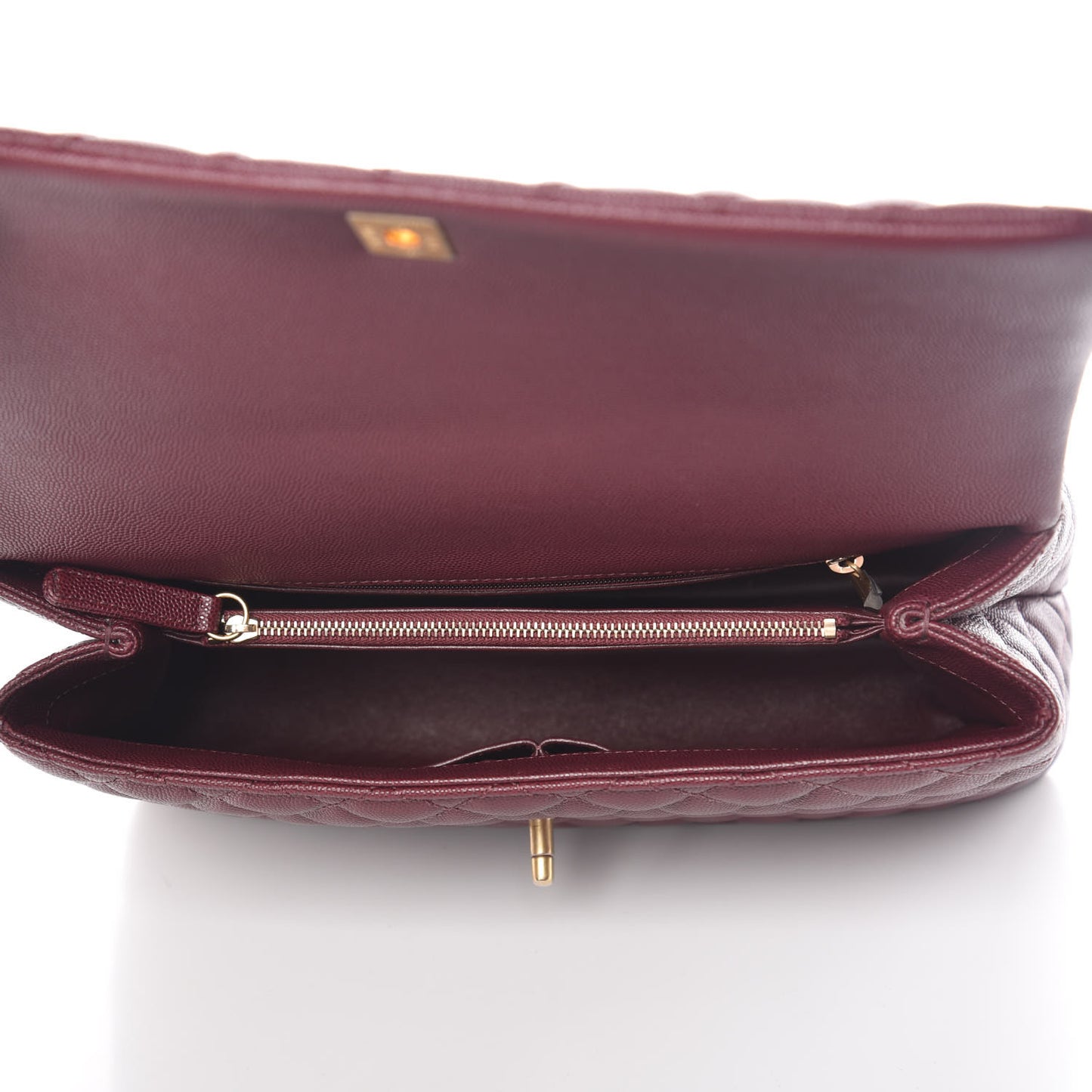 Caviar Lizard Quilted Medium Coco Handle Flap Burgundy