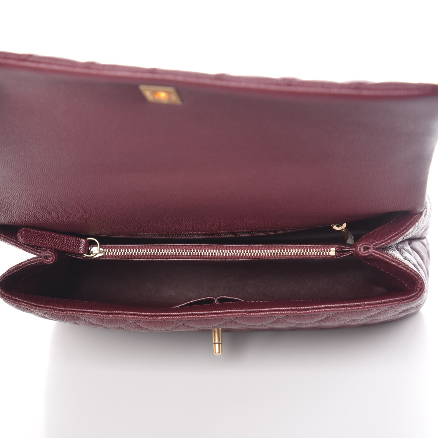 Chanel Caviar Lizard Quilted Medium Coco Handle Flap Burgundy 5 of 10