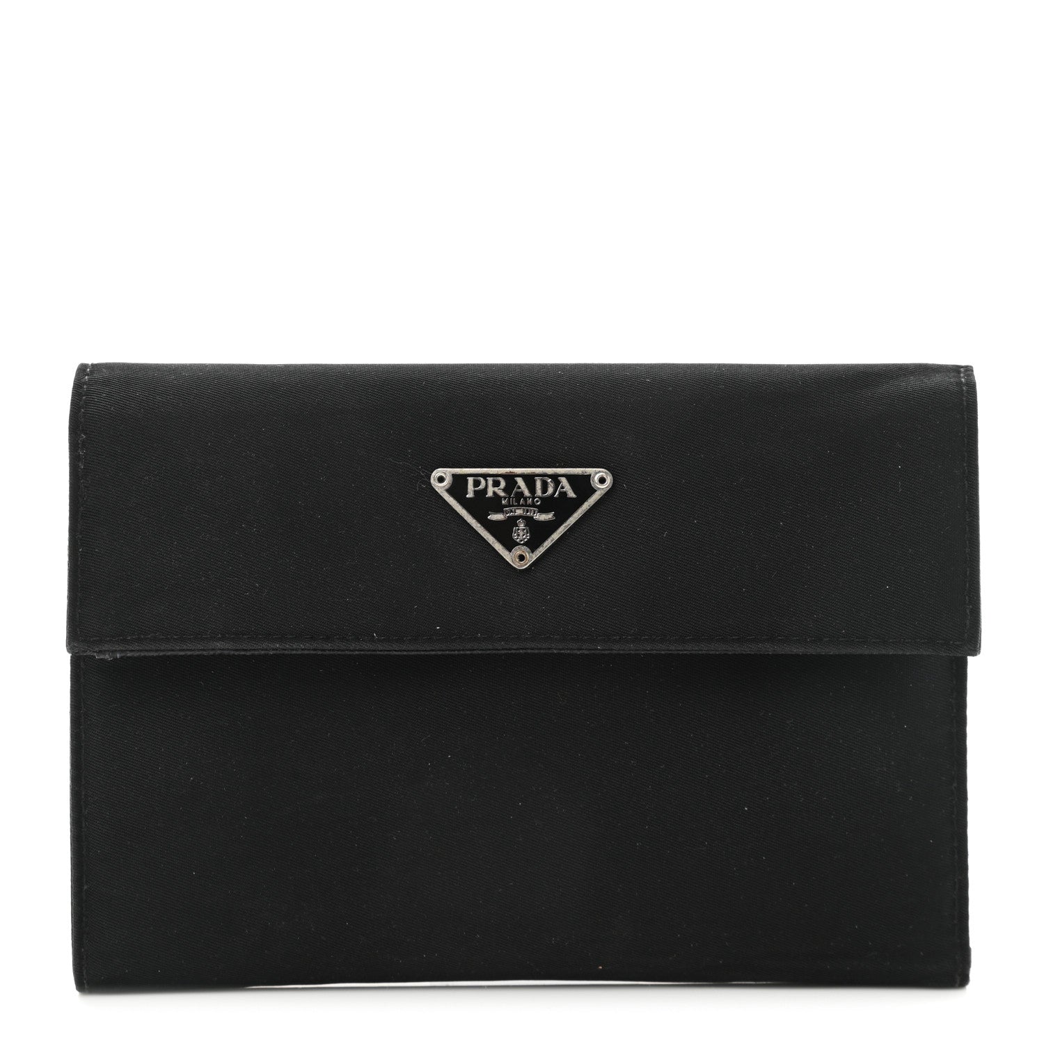 Prada Tessuto Nylon Saffiano Wallet Black 1 of 8