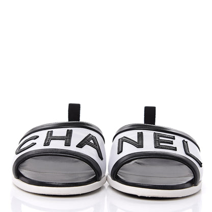 Chanel PVC Lambskin Logo Mules 40 Black 2 of 9