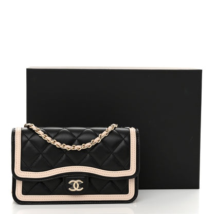 Chanel Lambskin Quilted Flap Phone Holder With Chain Black Beige Black Beige 12 of 12