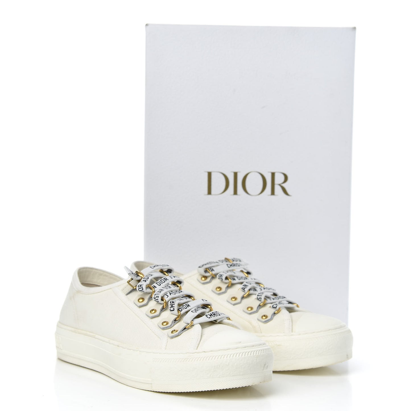 Canvas Walk'n Dior Low Top Sneakers 37.5 White