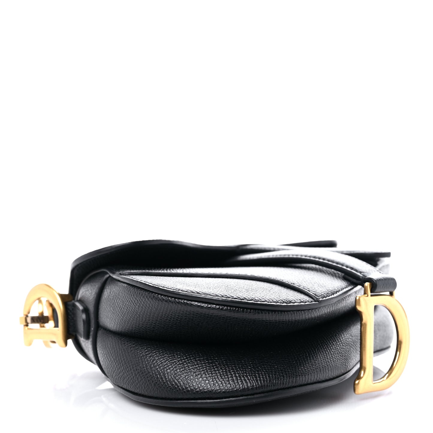 Grained Calfskin Mini Saddle Bag Black