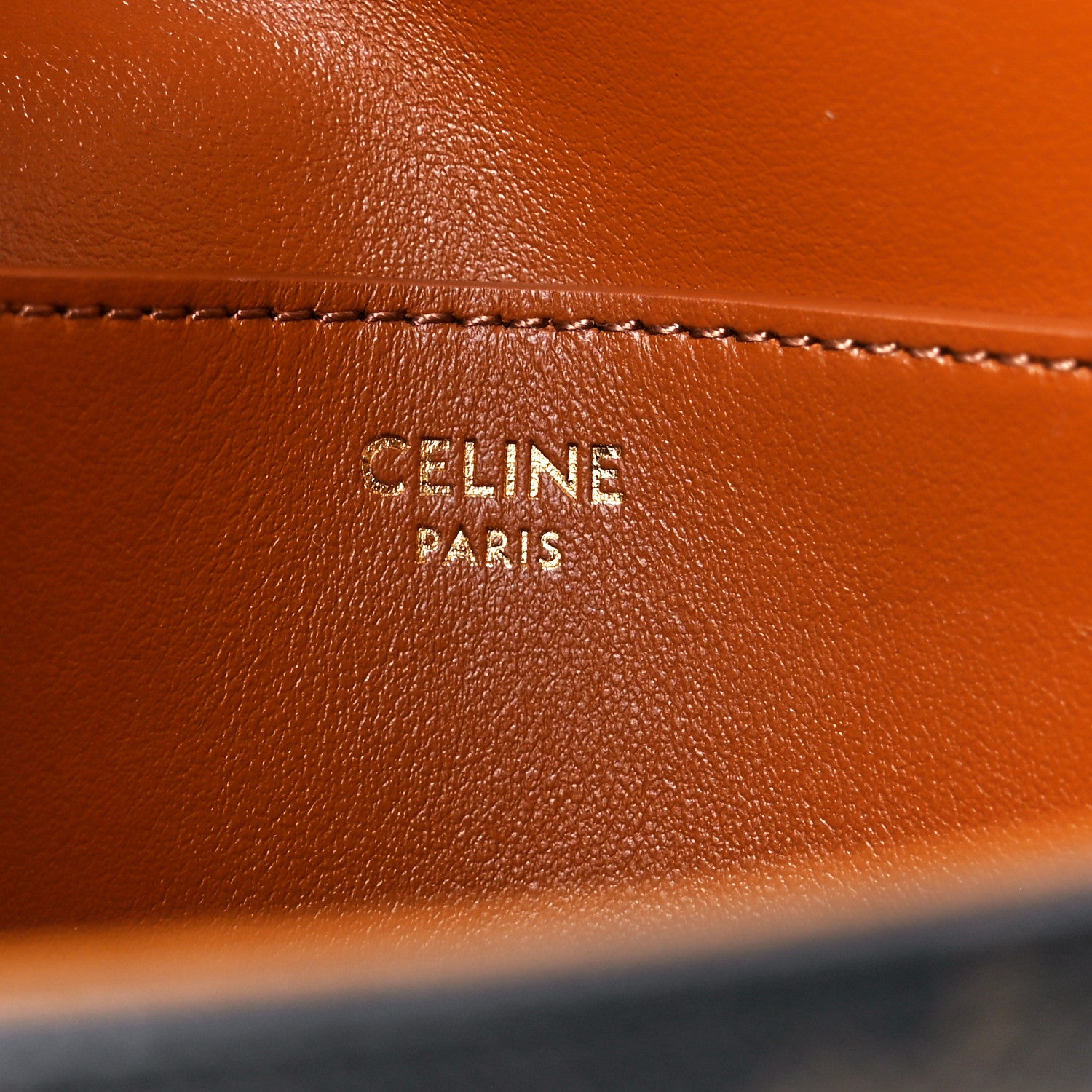 Celine Triomphe Canvas Calfskin Tabou Clutch on Strap Tan 6 of 11
