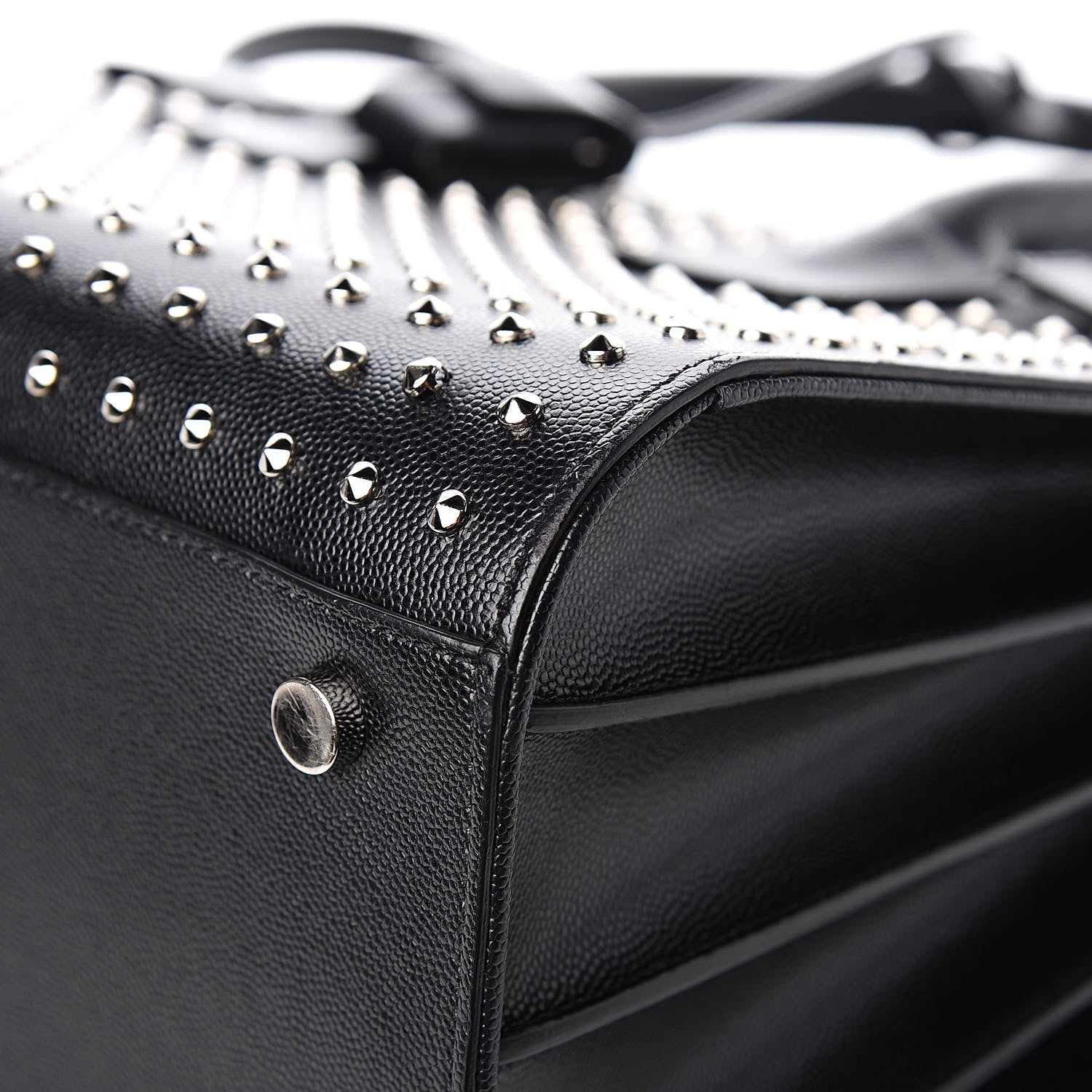 Saint Laurent Grain De Poudre Studded Small Sac De Jour Black 12 of 15