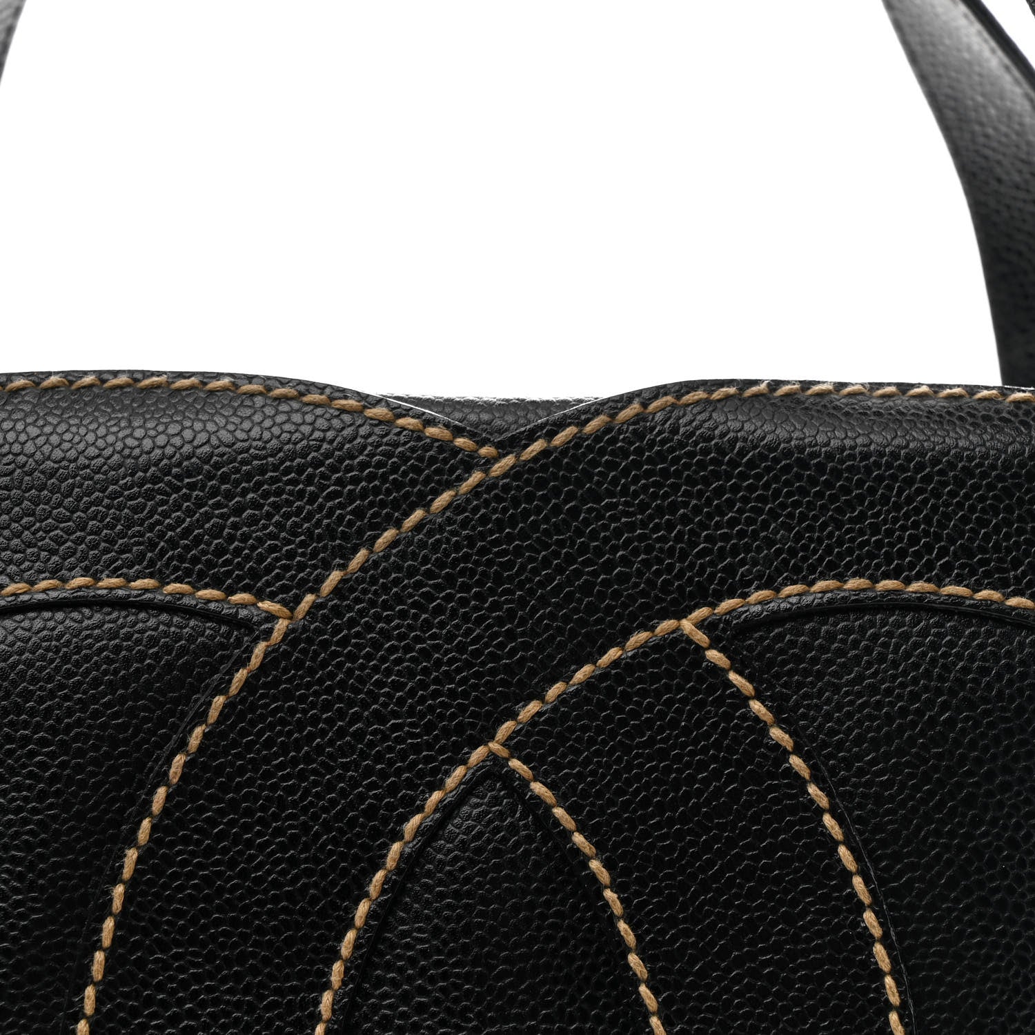 Chanel Caviar CC Stitched Small Tote Black 8 of 10