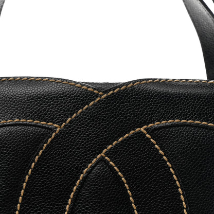 Chanel Caviar CC Stitched Small Tote Black 8 of 10