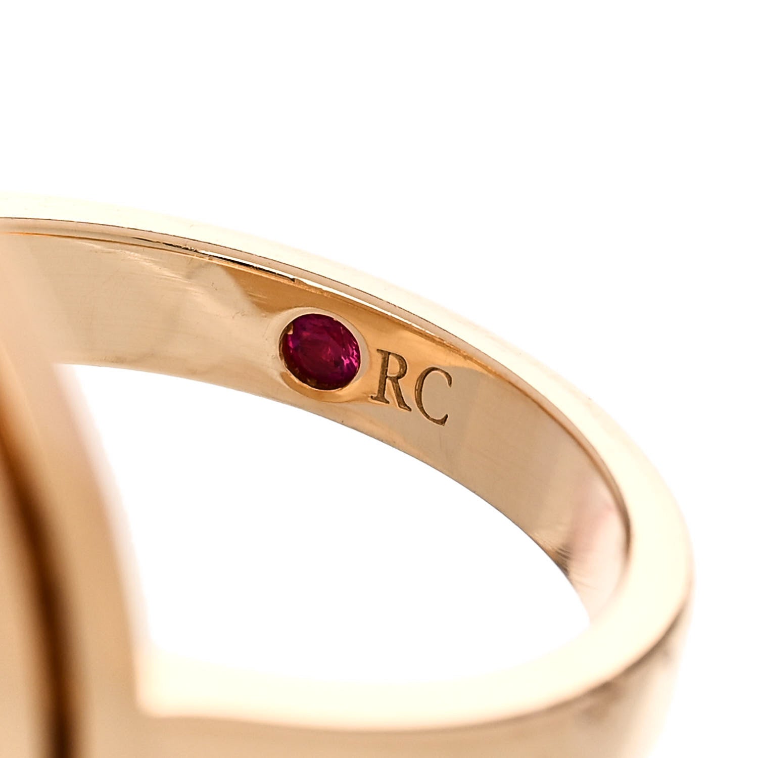 Roberto Coin 18K Rose Gold Diamond Sapphire Mother of Pearl Verona Rainbow Disc Ring 53 6.5 6 of 8