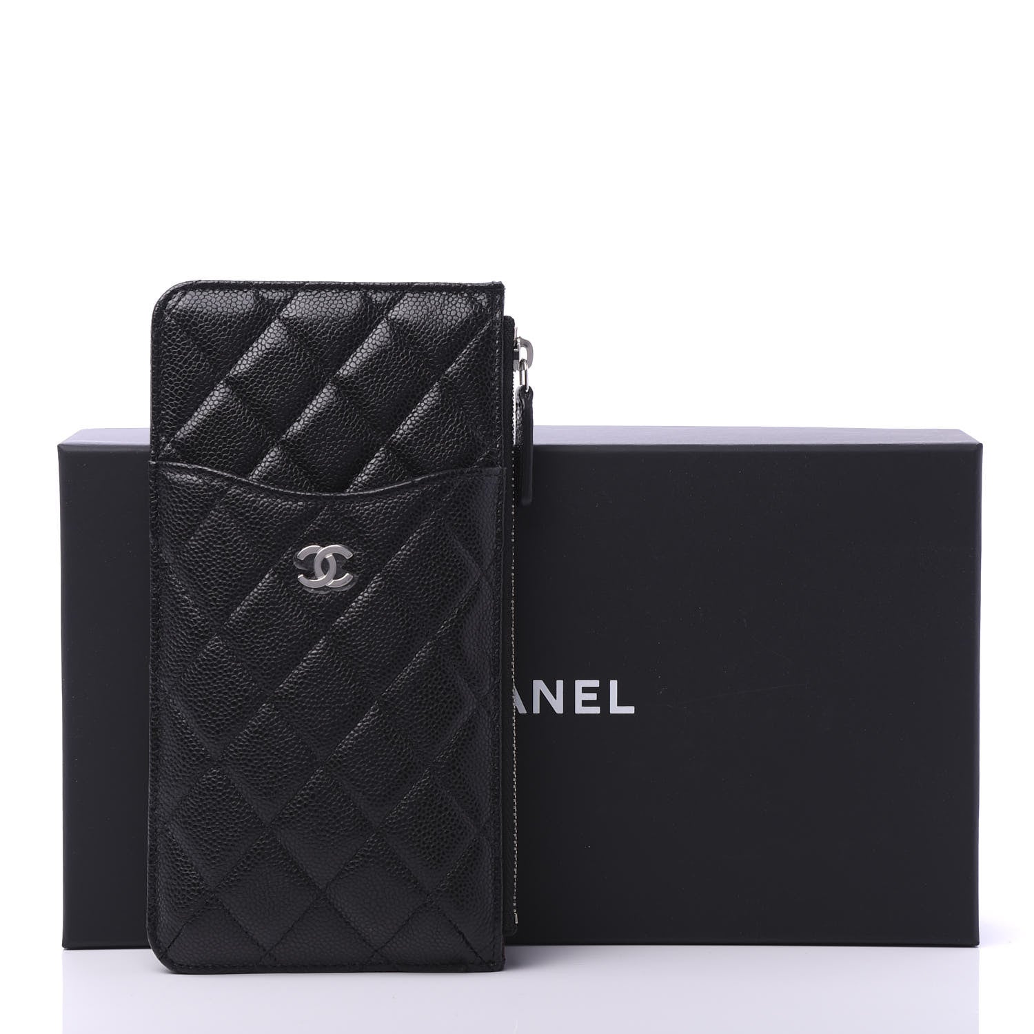 Chanel Caviar Quilted Classic Flat Wallet Pouch Black 9 of 9