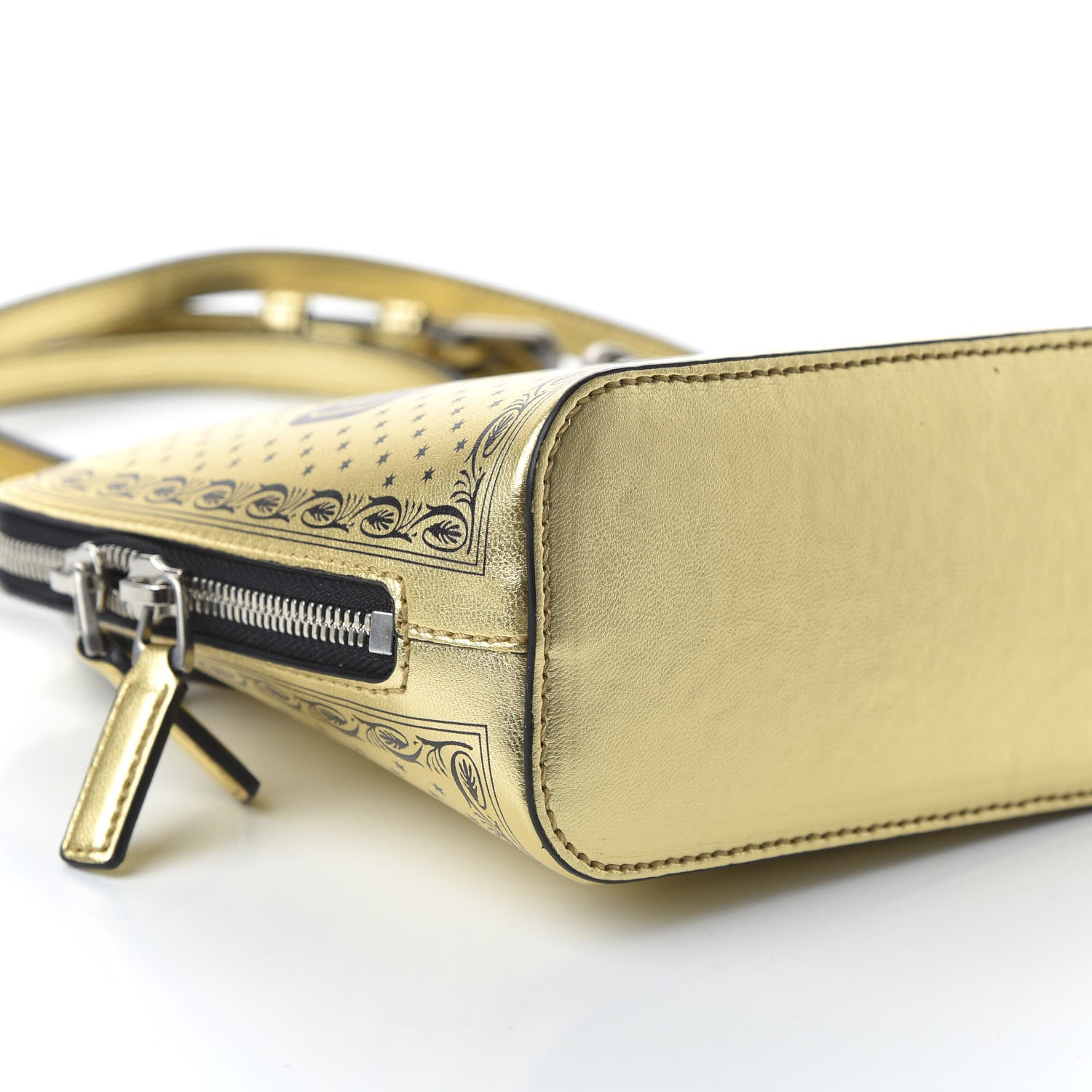 Gucci X SEGA Calfskin GUCCY Stars Mini Dome Shoulder Bag Gold 6 of 10