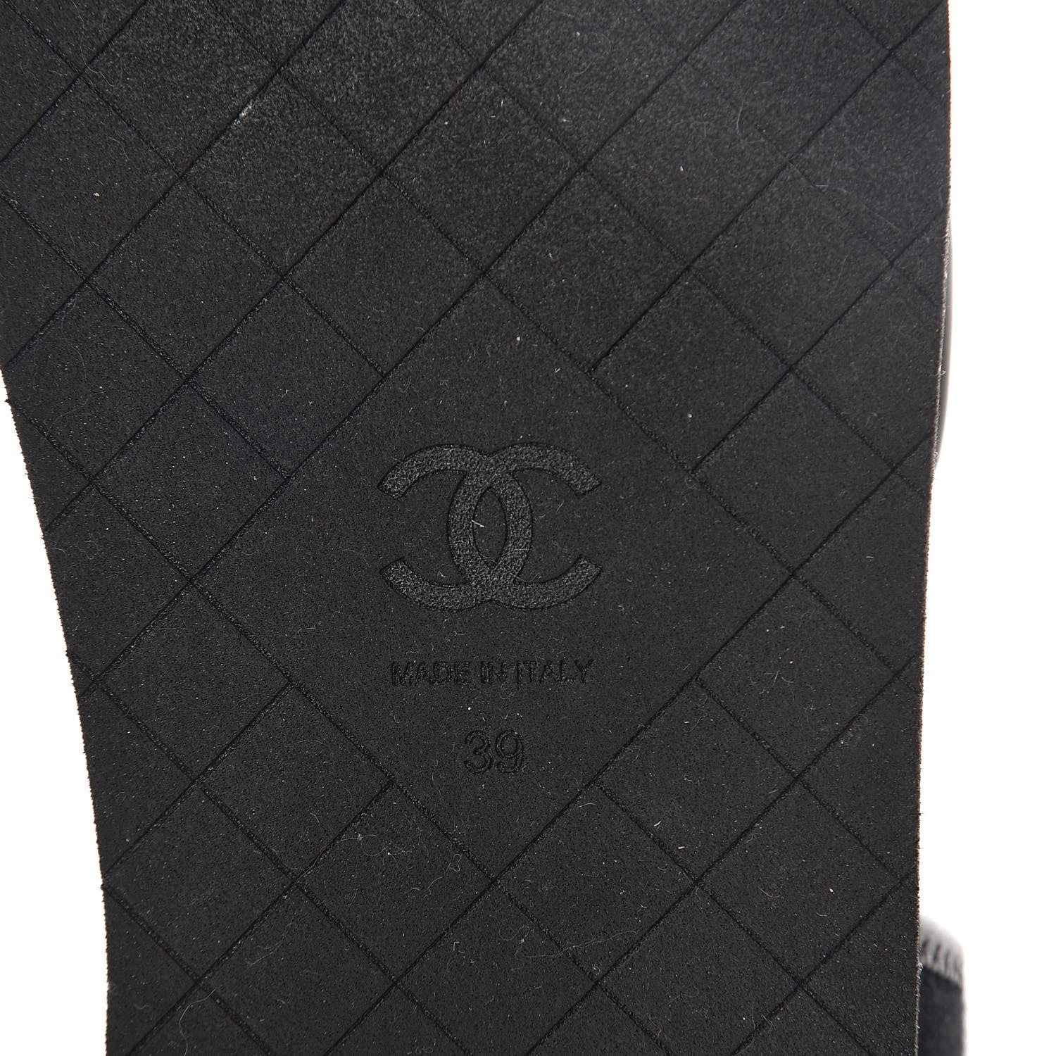 Chanel Lambskin Jersey Coco Sandals 39 Black 6 of 7