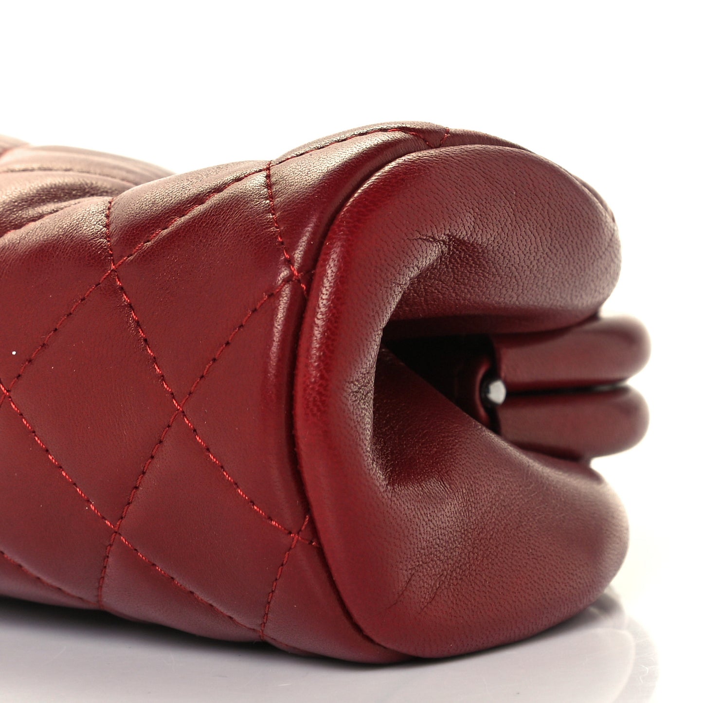 Lambskin Quilted Timeless Clutch Dark Red
