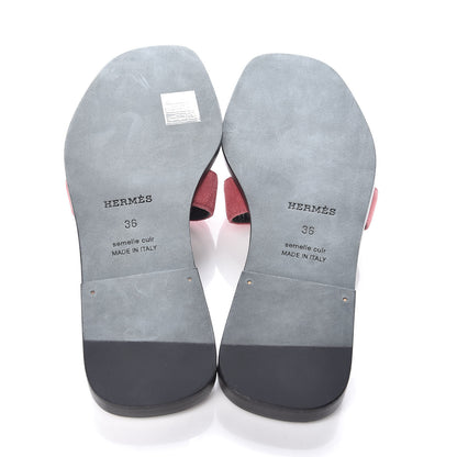 Hermes Suede Goatskin Oran Sandals 36 Rose De Venice 6 of 8