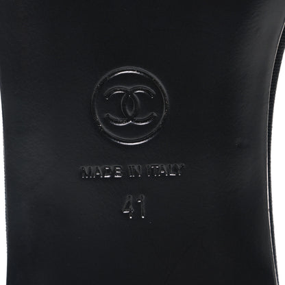 Chanel Silk Bow CC Mules 41 Black White 8 of 11