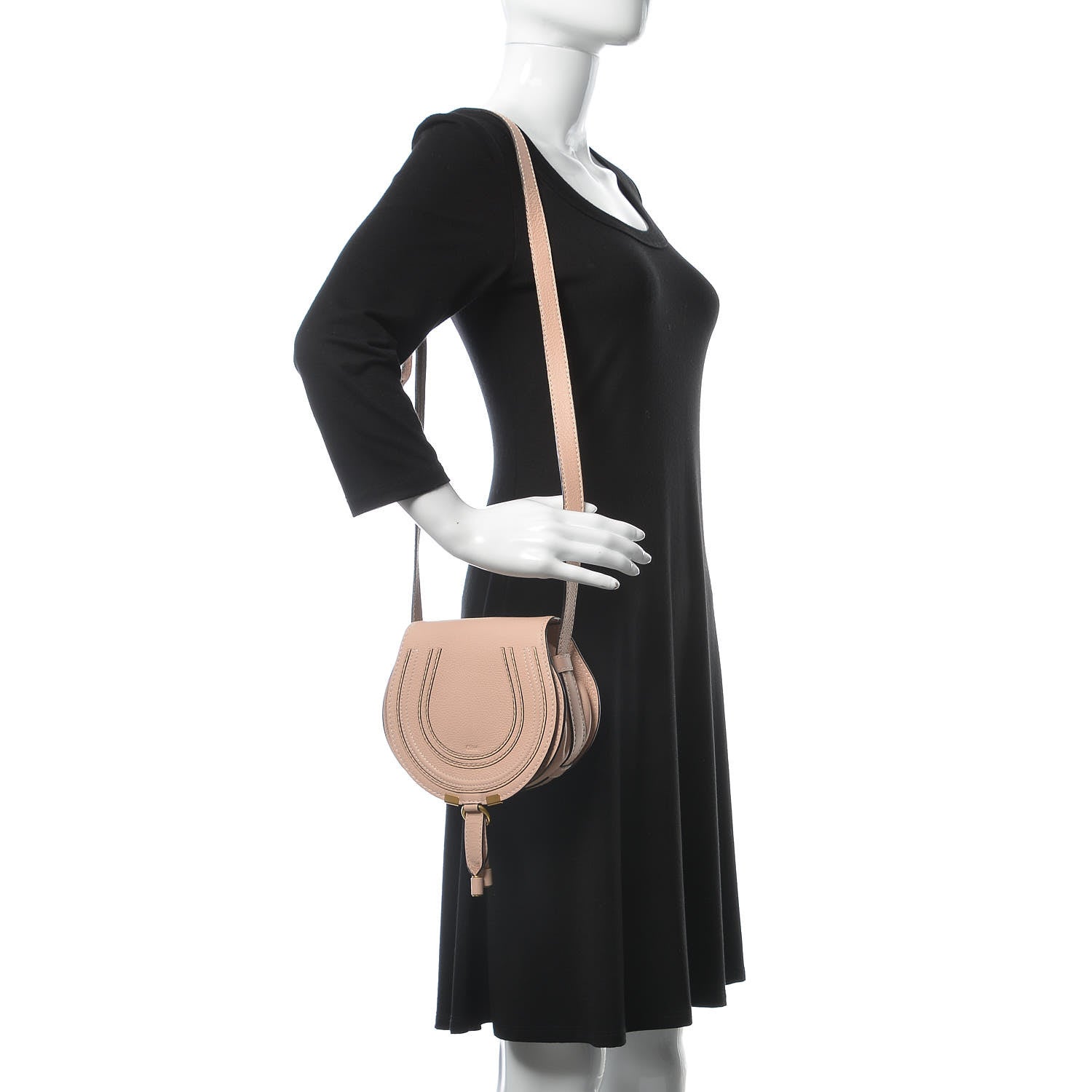 Chloe Calfskin Mini Marcie Round Crossbody Bag Blush Nude 2 of 11