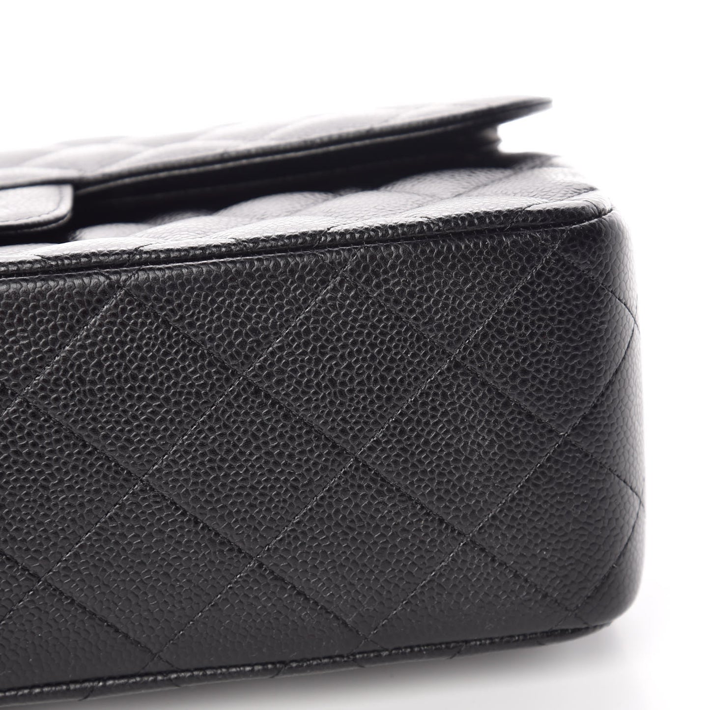 Caviar Quilted Jumbo Double Flap Black