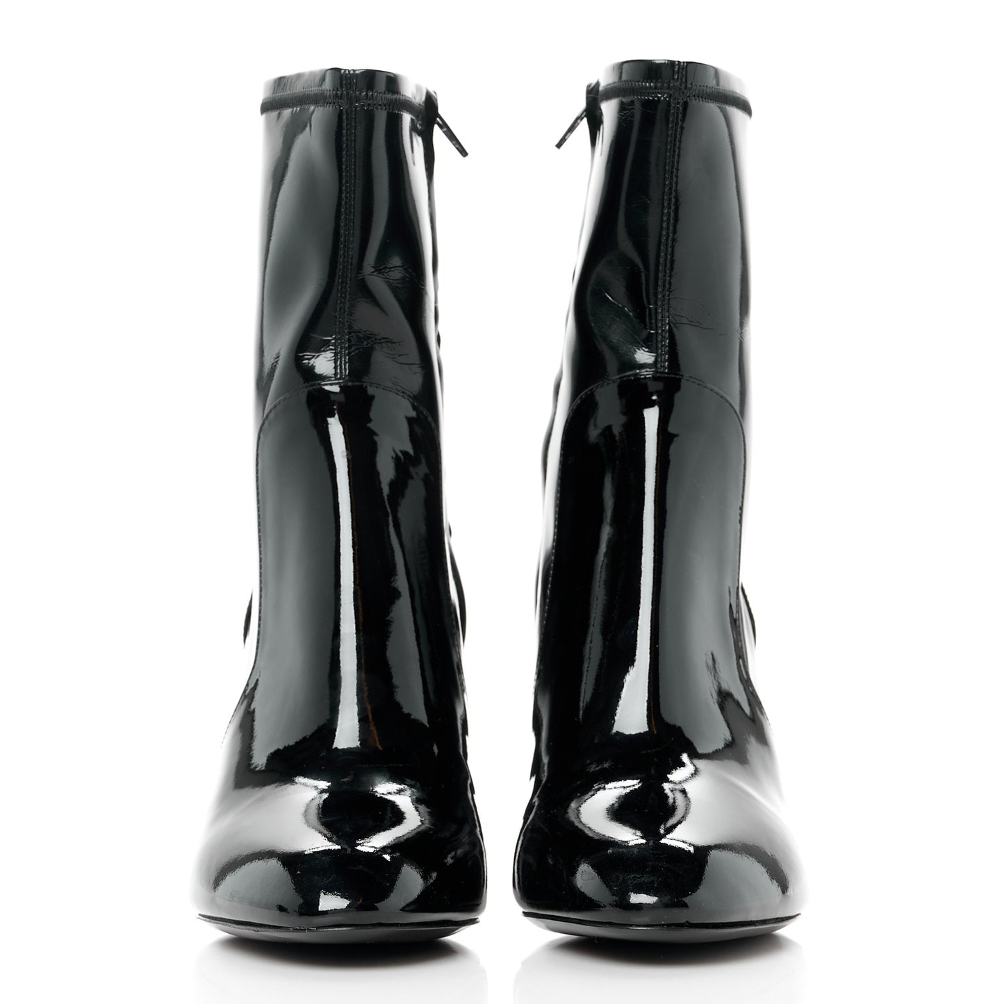 Patent Silhouette Ankle Boots 40 Black