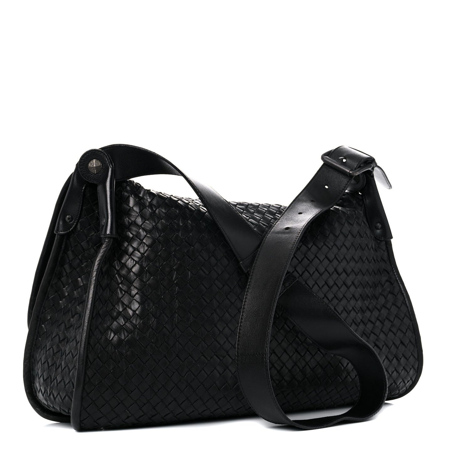 Nappa Intrecciato Messenger Bag Black
