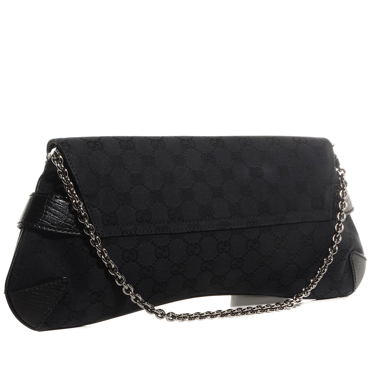 Gucci Monogram Horsebit Clutch Black 3 of 7
