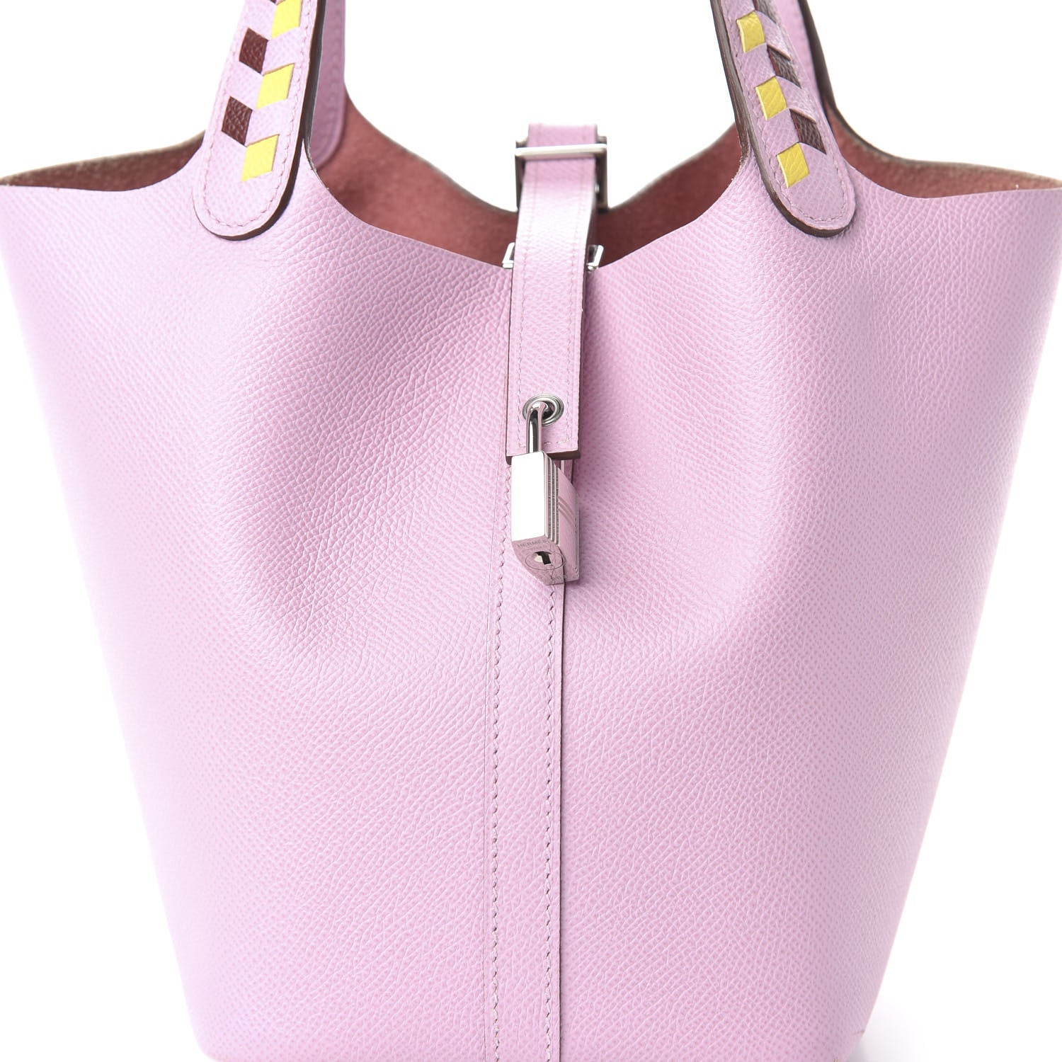 Hermes Epsom Tressage De Cuir Picotin Lock 18 PM Mauve Sylvestre Rouge H Jaune De Naples 10 of 11