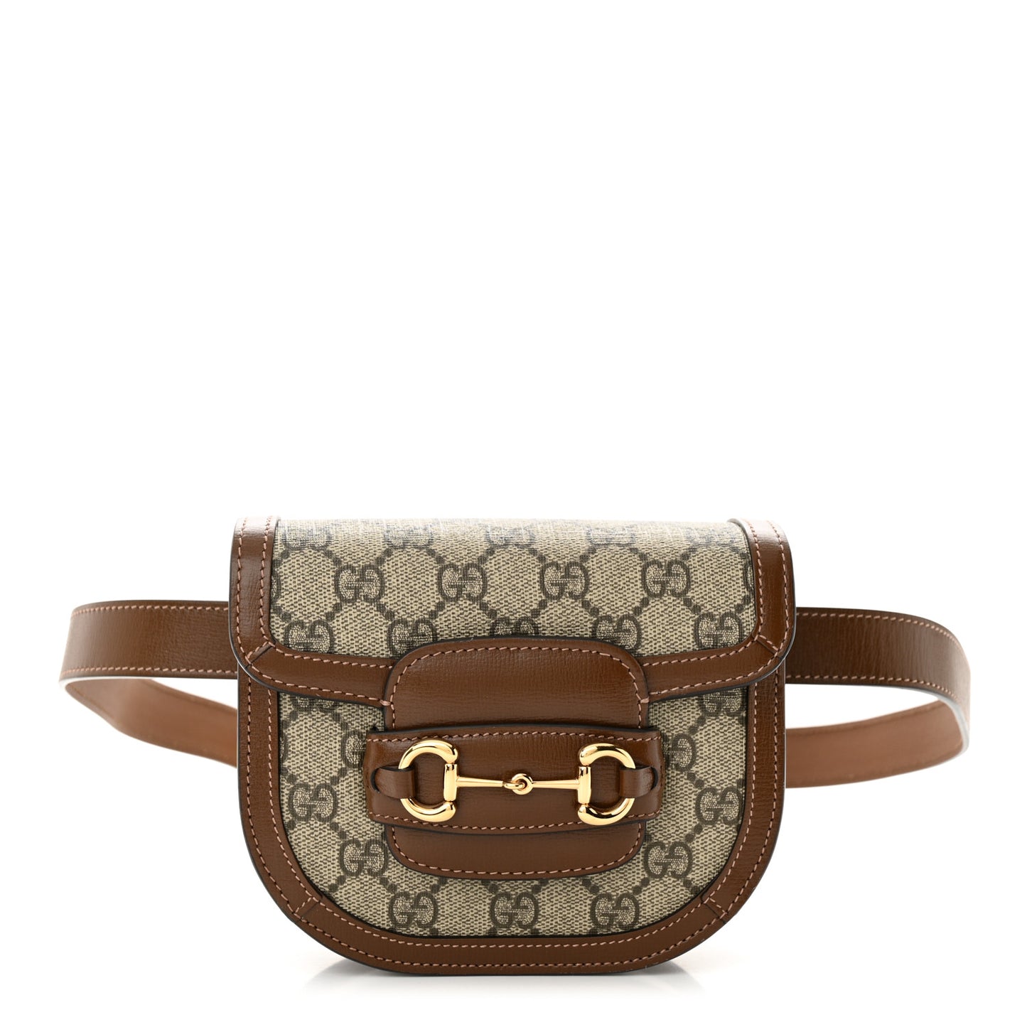 GG Supreme Monogram Horsebit 1955 Belt Bag Beige Brown Sugar