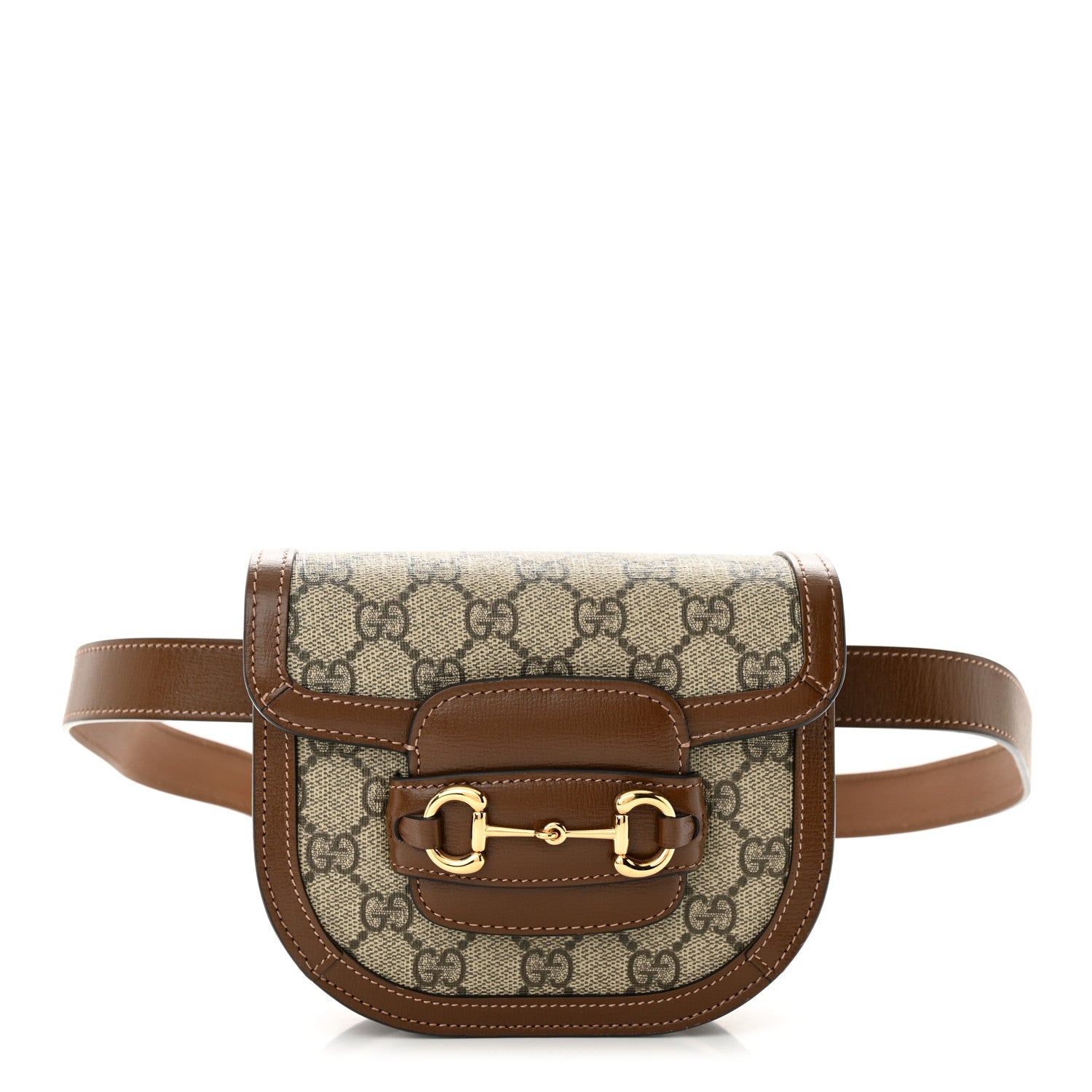 Gucci GG Supreme Monogram Horsebit 1955 Belt Bag Beige Brown Sugar 1 of 12