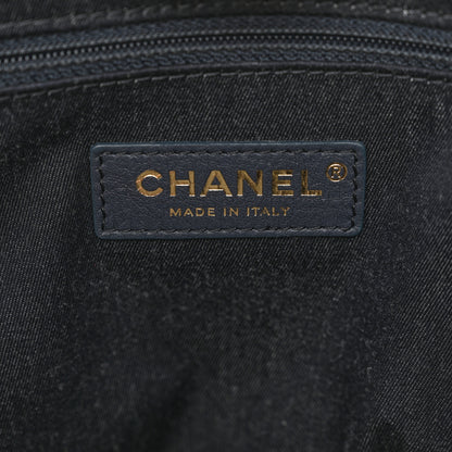 Chanel Mixed Fibers Striped Small Deauville Navy Blue White 6 of 12