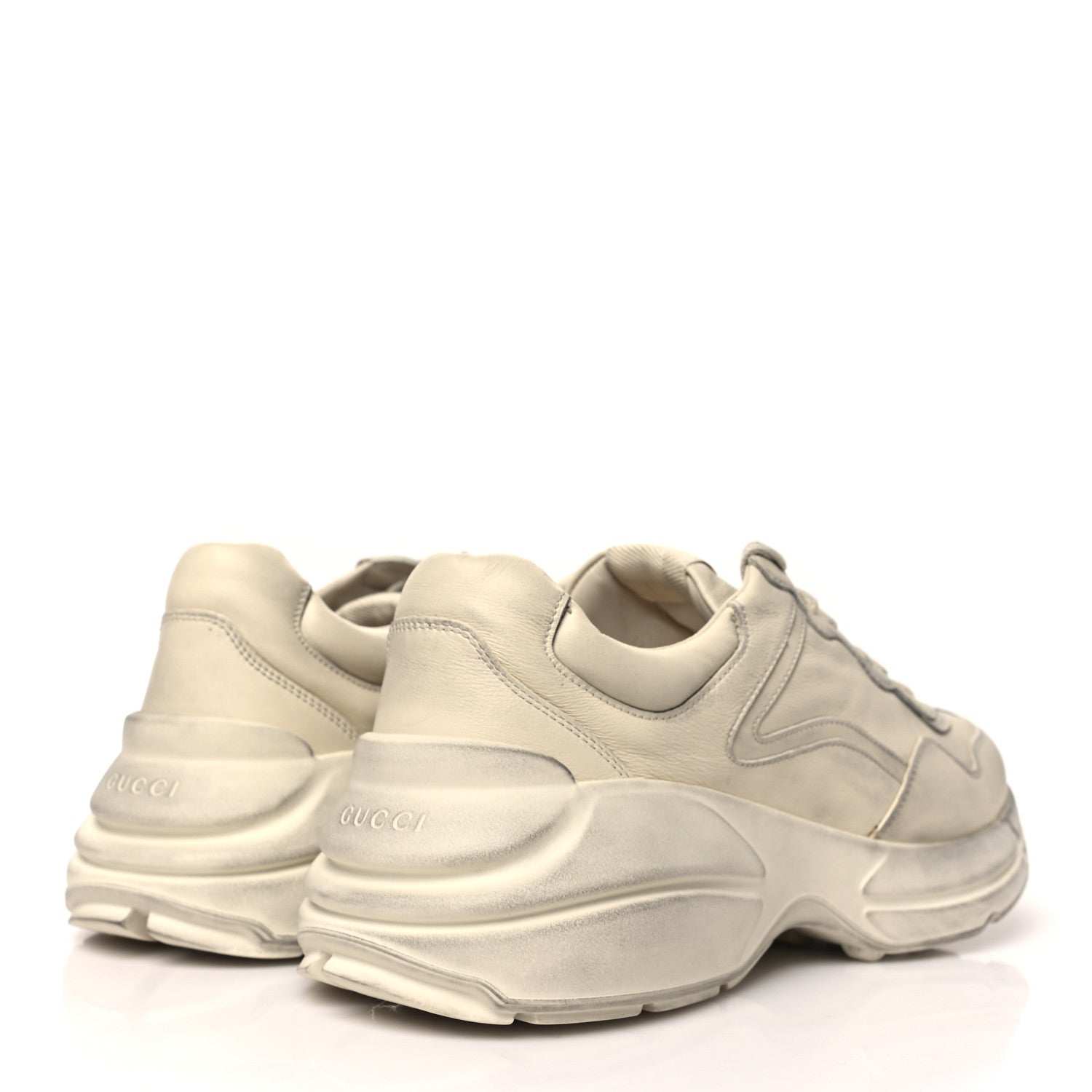 Gucci Soft Calfskin Mens Rhyton Sneakers 9 Ivory 4 of 10