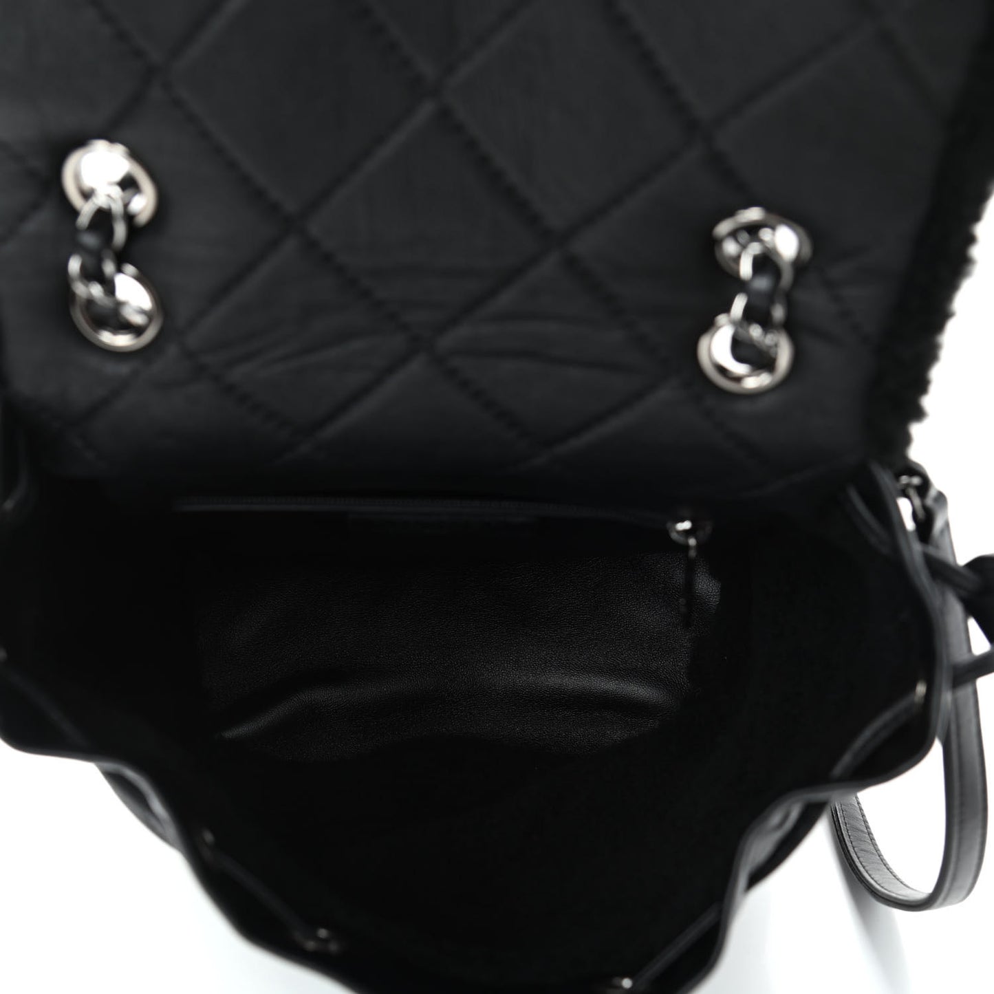 Lambskin Shearling Coco Neige Backpack Black