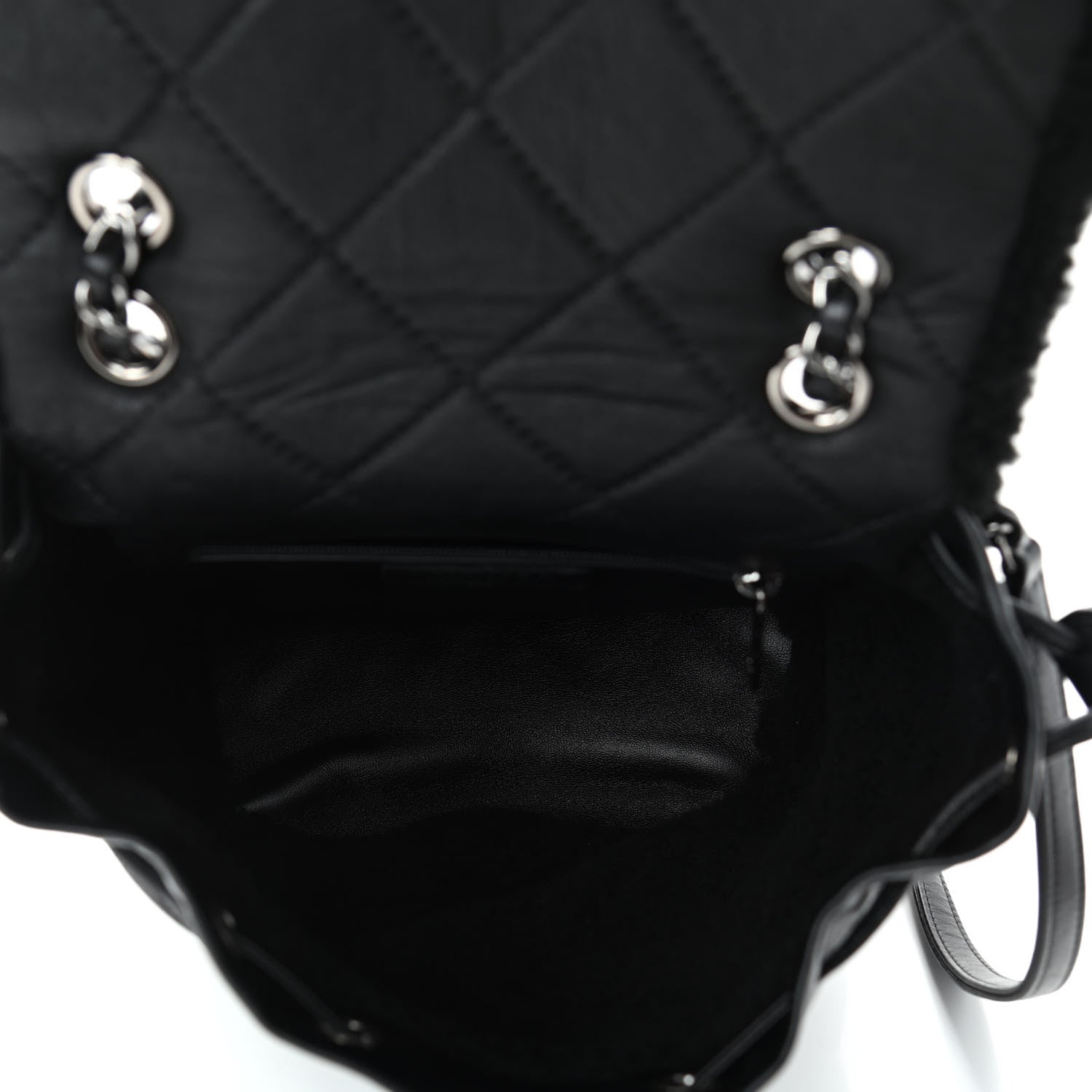 Chanel Lambskin Shearling Coco Neige Backpack Black 4 of 4