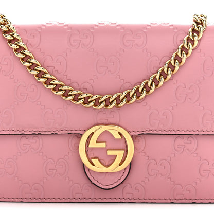 Gucci Guccissima Icon Chain Wallet Carmine Rose 8 of 10