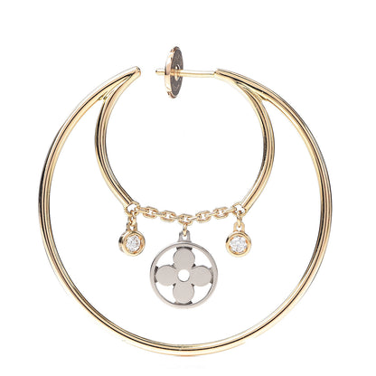Louis Vuitton 18K Yellow White Pink Gold Diamond Idylle Blossom Pampilles Hoop Earrings 5 of 6