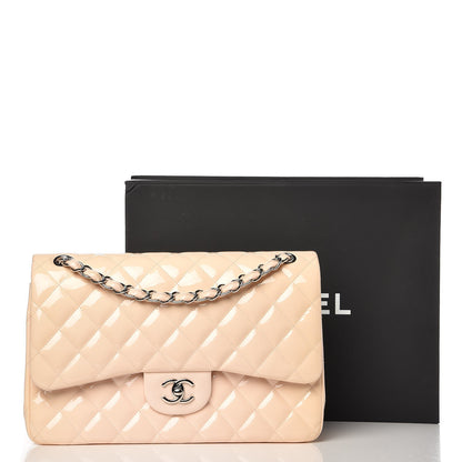 Chanel Patent Quilted Jumbo Double Flap Light Pink 14 of 16