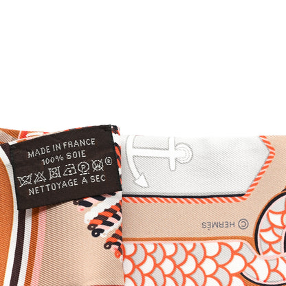 Hermes Silk Epaulettes Twilly Beige Terracotta Orange 3 of 4