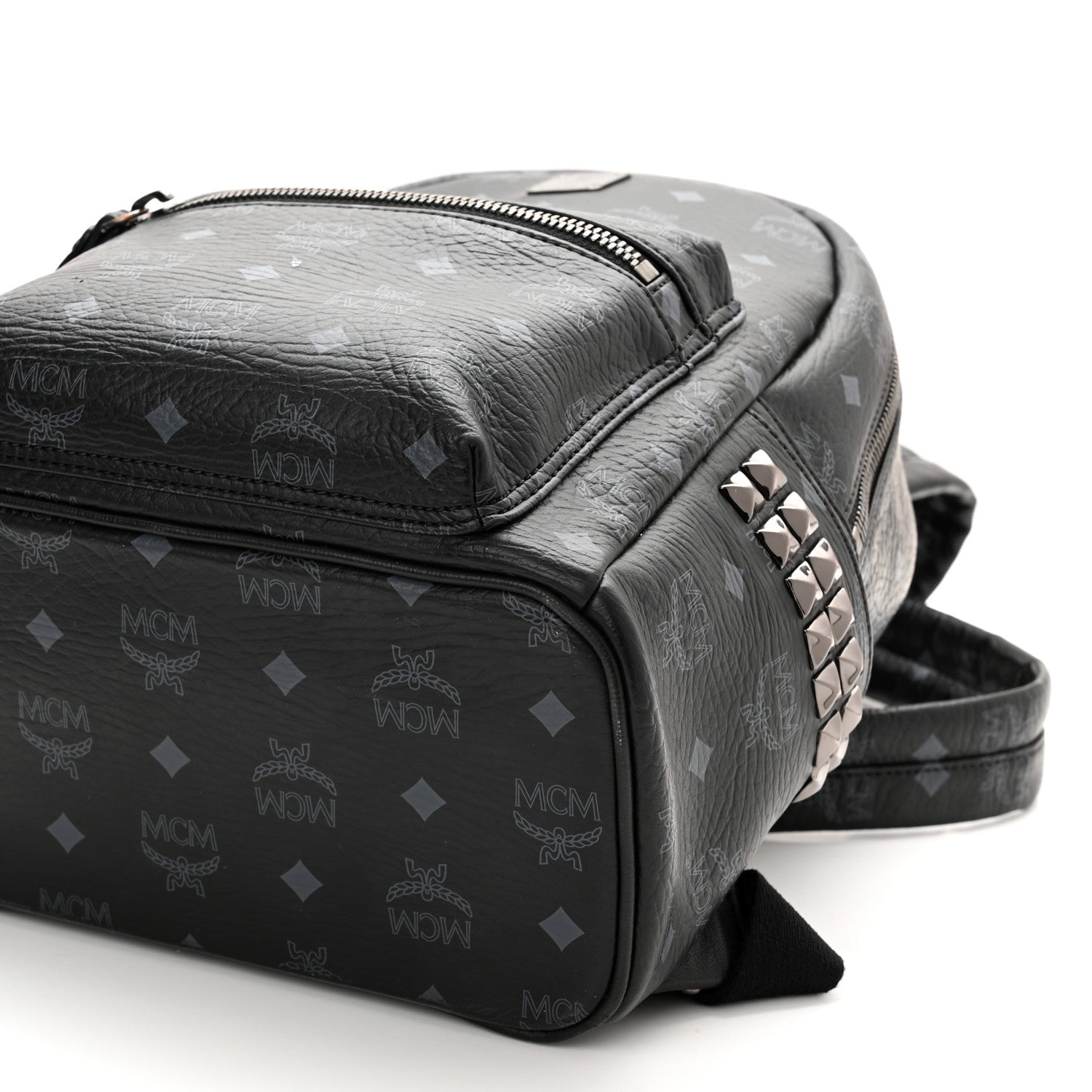 MCM Visetos Small Side Stud Stark Backpack Black 10 of 11