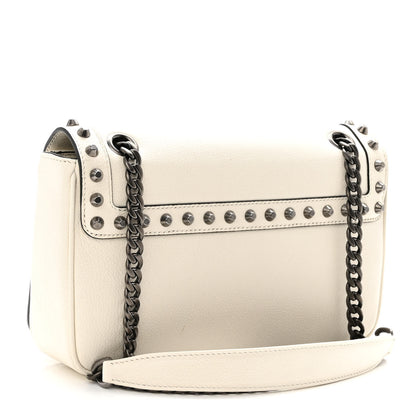 Prada Glace Calfskin Studded Crossbody White 3 of 9