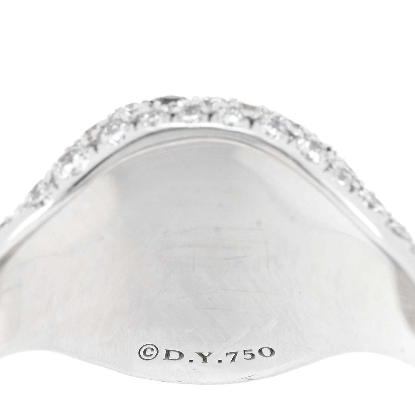 18K White Gold Diamond Black Diamond Petite Pave Chevron Pinky Ring 47 4.25