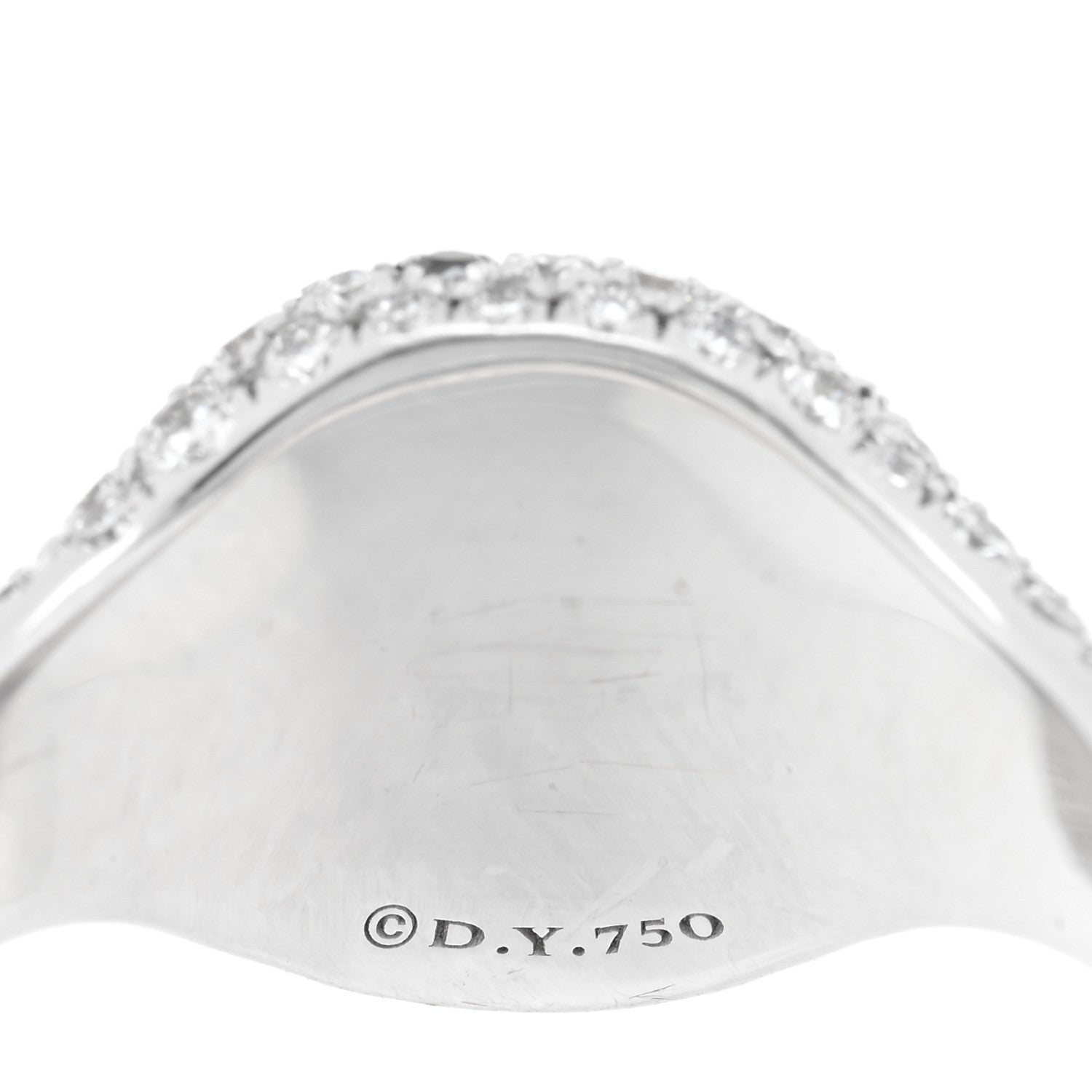David Yurman 18K White Gold Diamond Black Diamond Petite Pave Chevron Pinky Ring 47 4.25 4 of 4