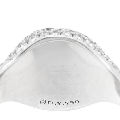 David Yurman 18K White Gold Diamond Black Diamond Petite Pave Chevron Pinky Ring 47 4.25 4 of 4