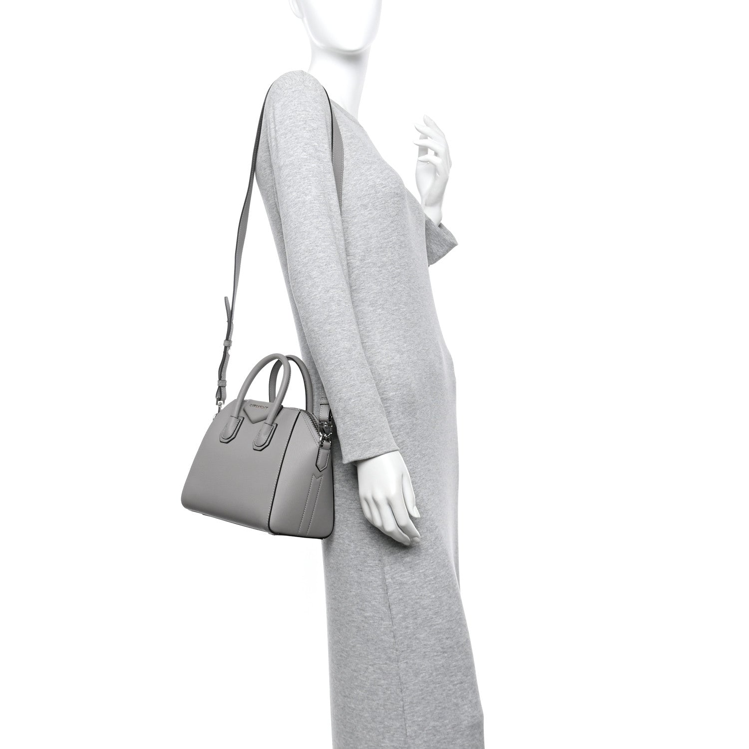 Givenchy Sugar Goatskin Mini Antigona Pearl Grey 2 of 11