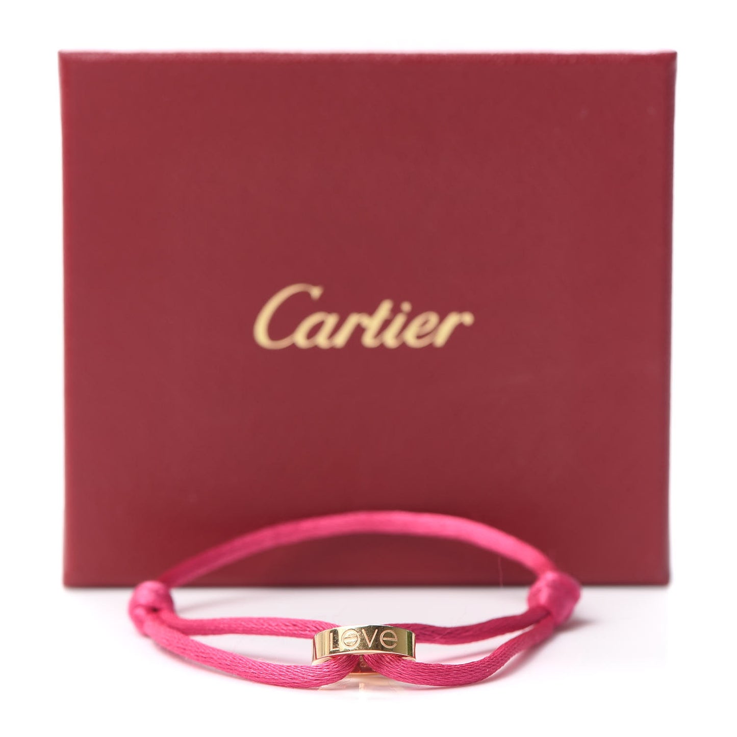 18K Pink Gold Charity LOVE Adjustable Cord Bracelet Pink