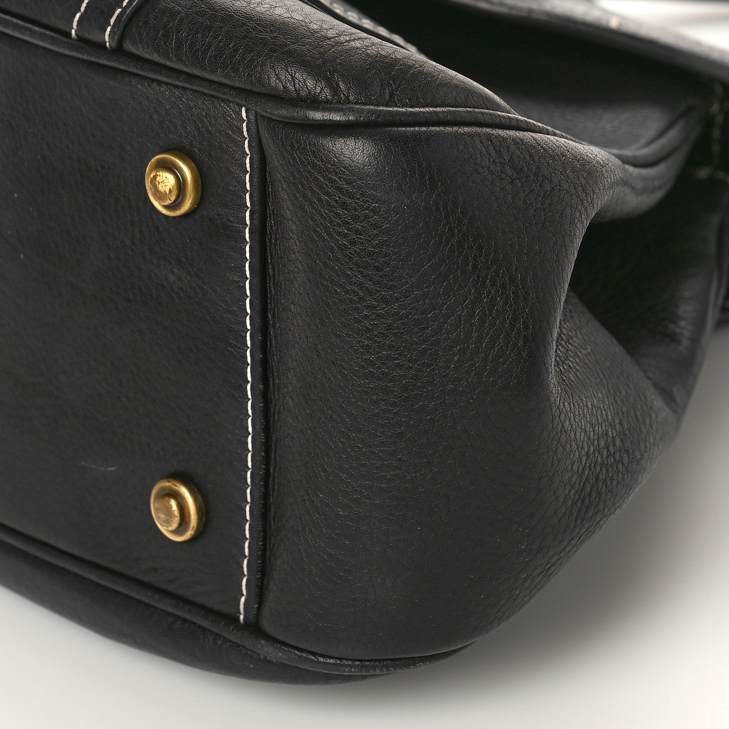 Christian Dior Calfskin Saddle Top Handle Satchel Black 8 of 10