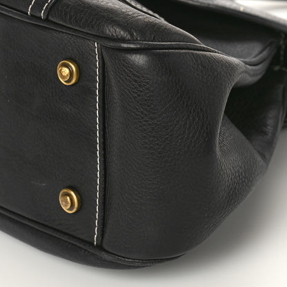 Christian Dior Calfskin Saddle Top Handle Satchel Black 8 of 10