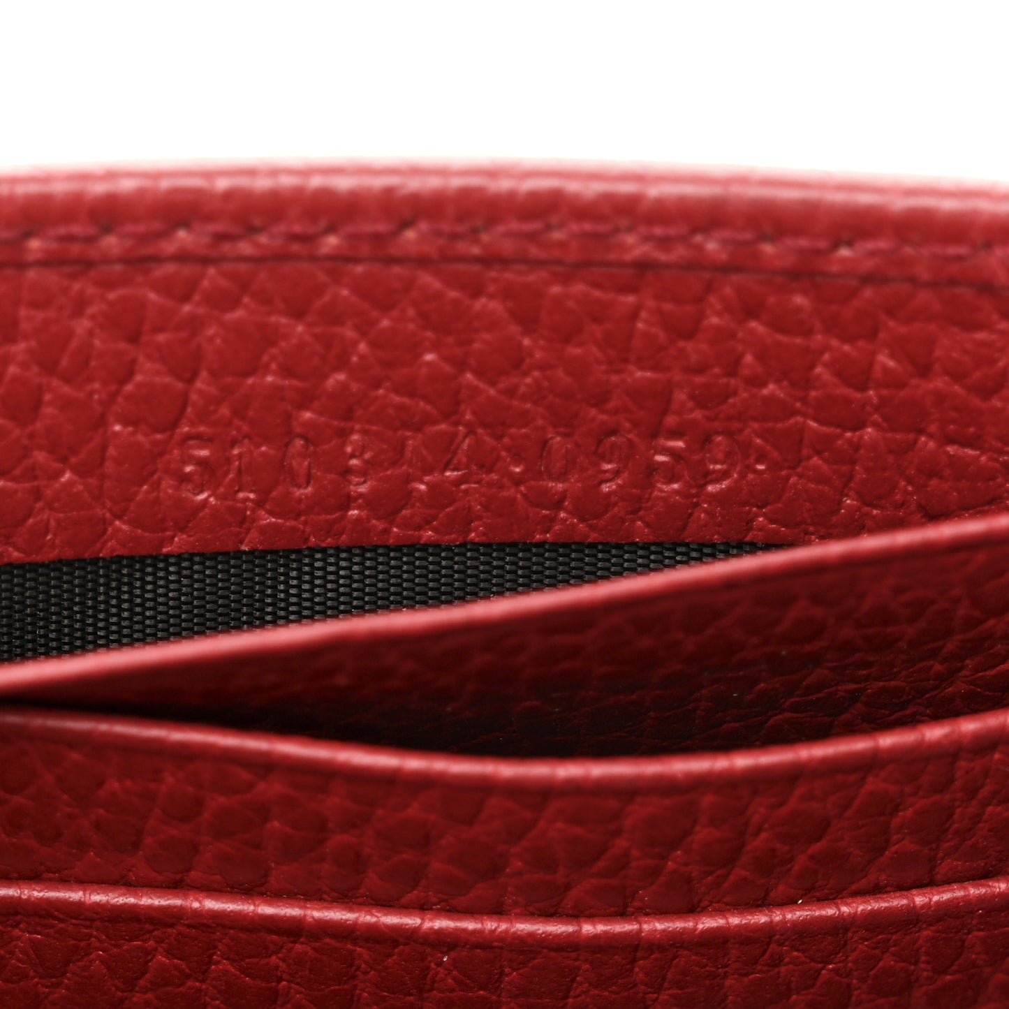 Dollar Calfskin Interlocking G Chain Wallet Red