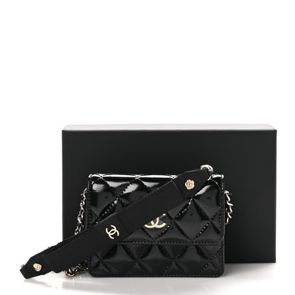 Chanel Shiny Lambskin Quilted Small Clutch With Chain Black 12 of 12