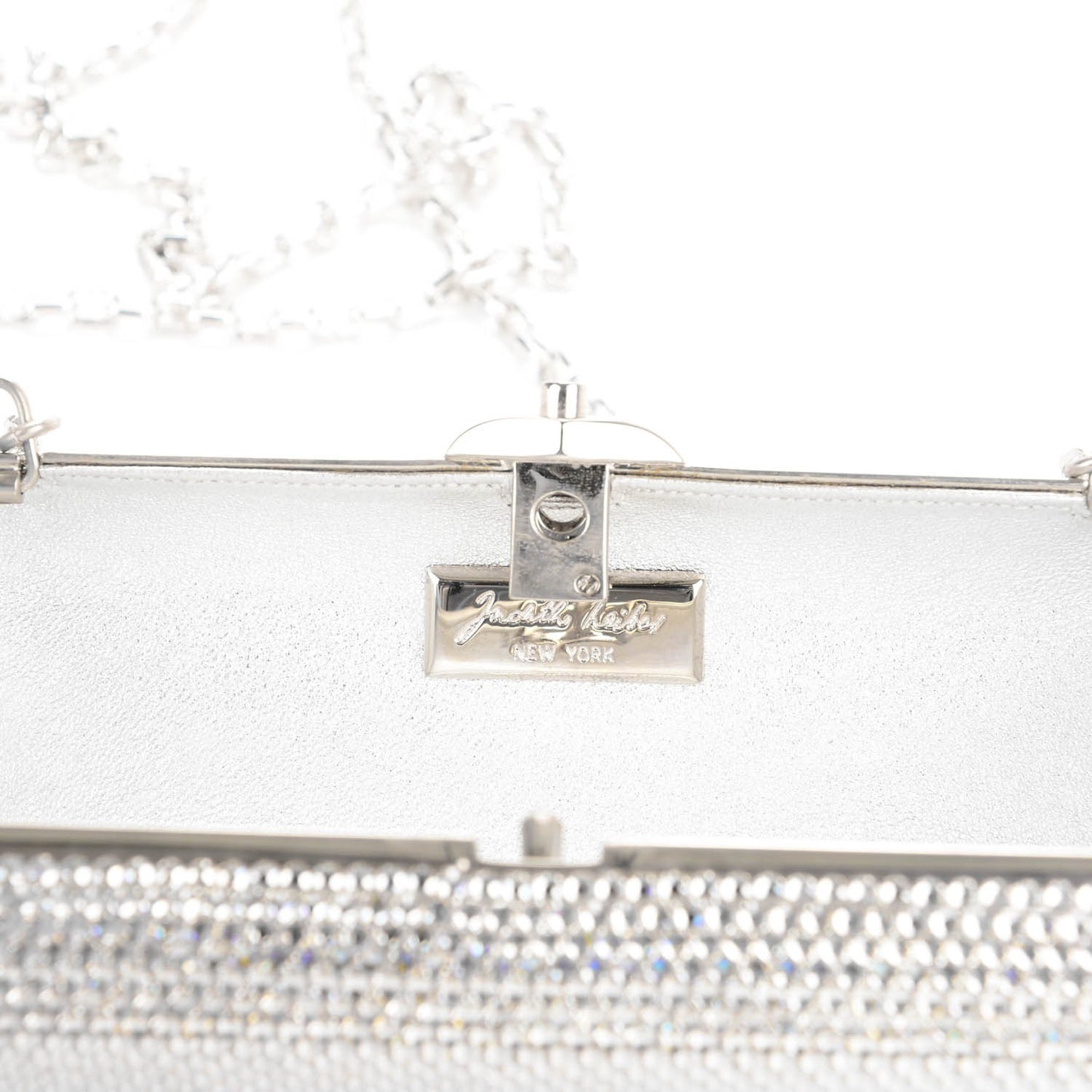 Swarovski Crystal Minaudiere Clutch Silver